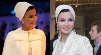 Katar elnöke és feleségei